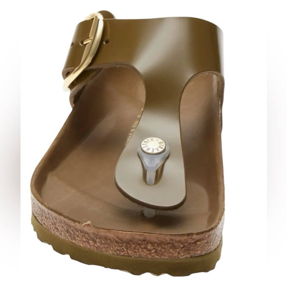 ⚡️Birkenstock Gilzeh Big Buckle High Shine Leather Sandals in Mud Green,38EU,NWT - Picture 5 of 17